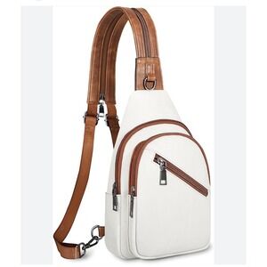 SYTRAH Sling Bag Crossbody Purse Vegan Leather Sling Backpack Chest Bag Dual Str